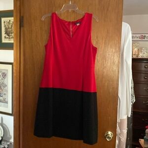 Red Black sleeveless dress
